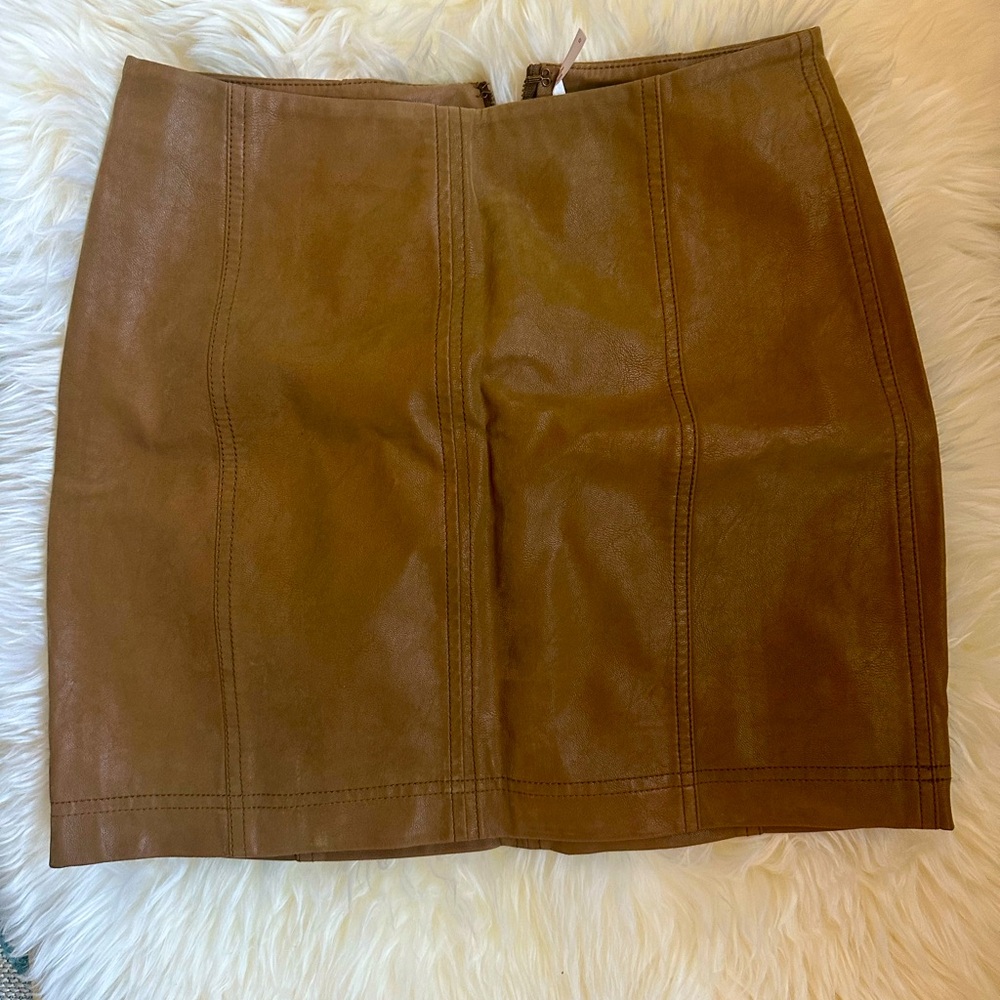 NWOT Free People Vegan Microsuede Mini Skirt